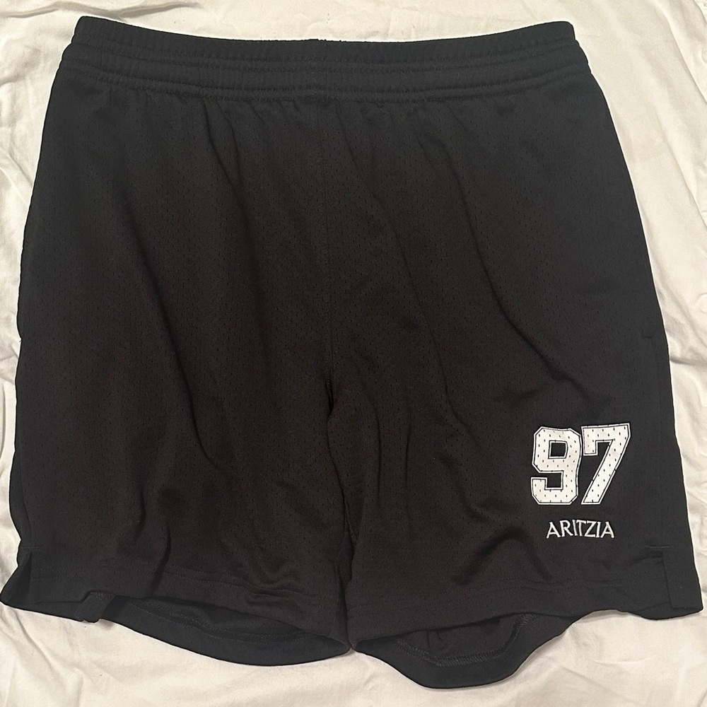 Aritzia Black Shorts with '97' Graphic